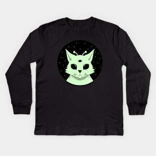 Alien Cat Kids Long Sleeve T-Shirt